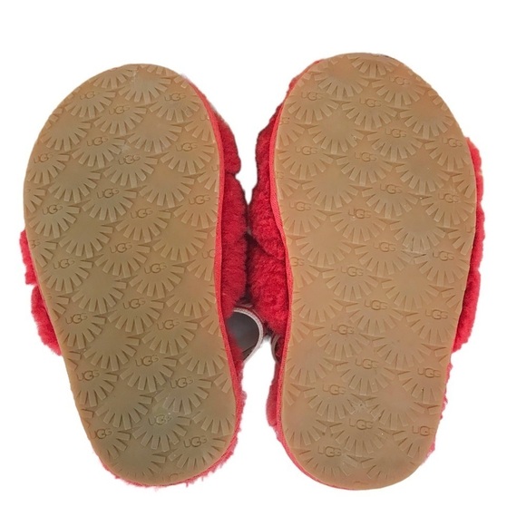 Ugg Red Fluff Yeah Slides Sandals Size 9 - Picture 7 of 14